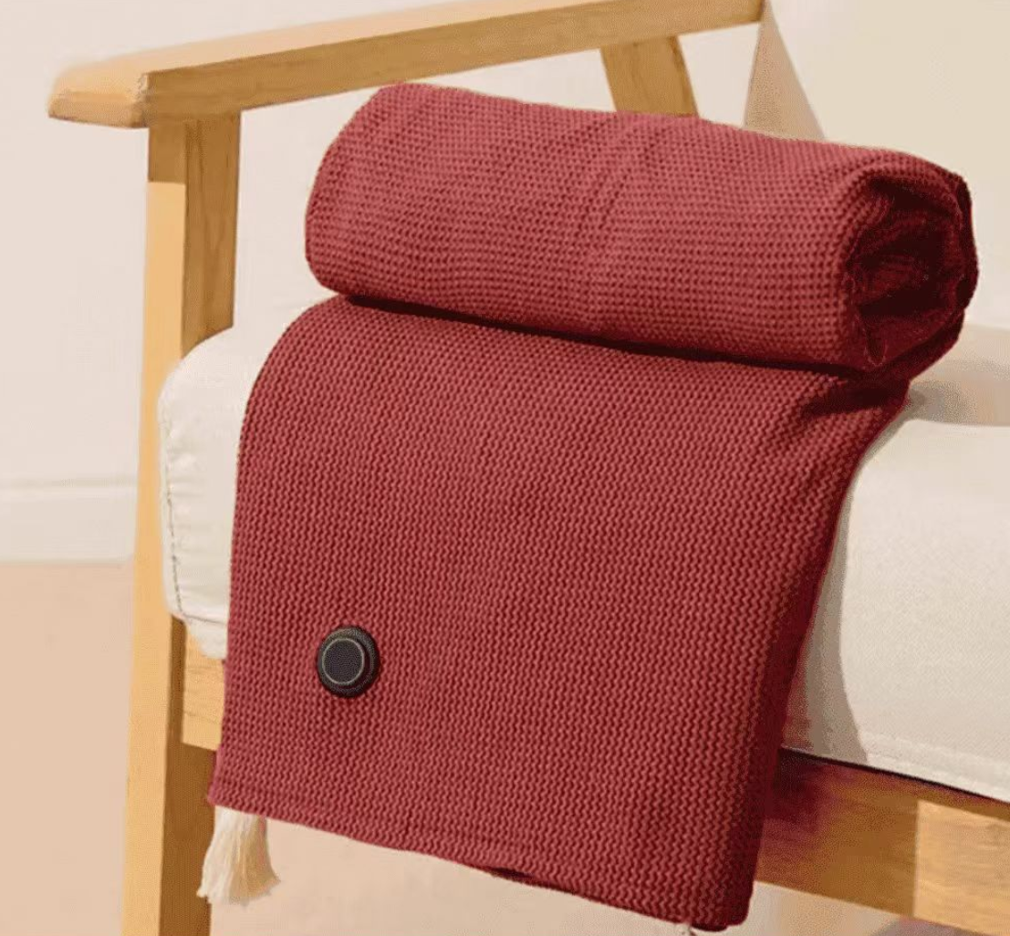 Heated shawl blanket. Perfect for office, car, and outdoor warmth.