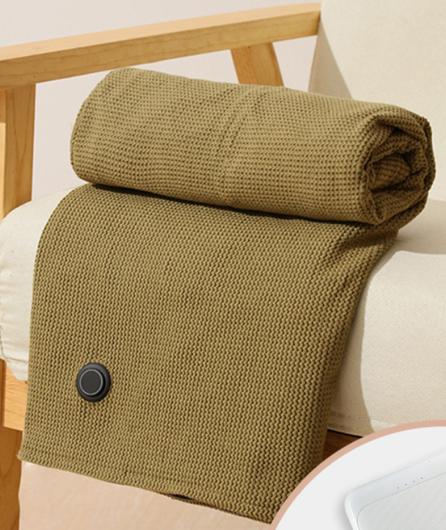 Heated shawl blanket. Perfect for office, car, and outdoor warmth.